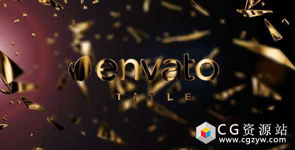 AE模板-4K抽象金色碎片文字Logo动画 Gold Fragments