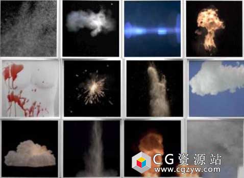 25组带透明通道遮罩的高清火焰爆炸视频素材