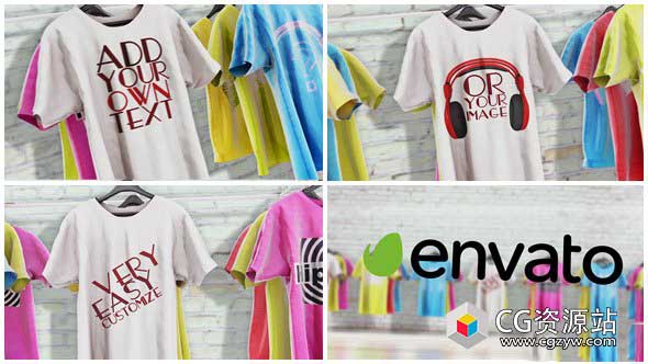 AE模板-商店促销三维T恤介绍展示动画 T-Shirts Promo