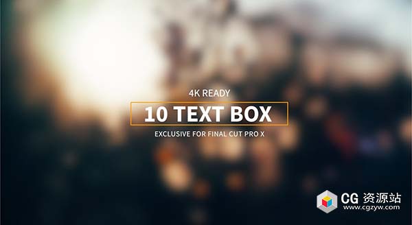 FCPX插件-10组4K文字框介绍说明字幕动画预设Text Box