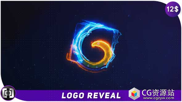 AE模板-SABER电流粒子光线特效标题logo片头saber-electric-logo-reveal