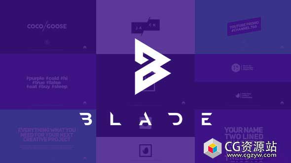 AE模板-50组时尚毛刺文字标题排版动画工程blade-titles