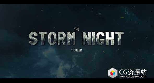 AE模板-大气震撼黑暗金属文字电影标题粒子背景开场