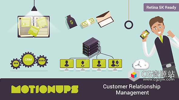 AE模板-MG动画扁平化公司商务项目解说角色场景介绍