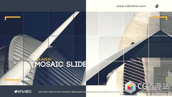 AE模板-经典马赛克幻灯片分割拼贴视频墙展示 Classic Mosaic Slide