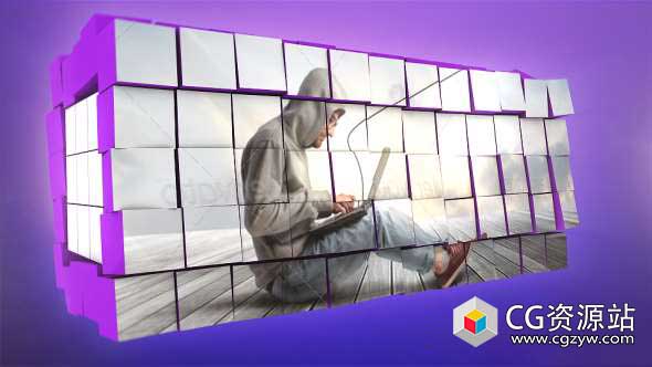 AE模板-三维立方体动态框方块盒子翻转图片展示 Dynamic Boxes