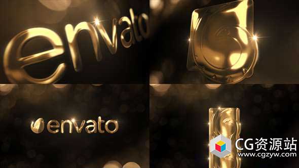 AE模板-优雅金色标志Logo文字动画 Elegant Gold Logo Reveal