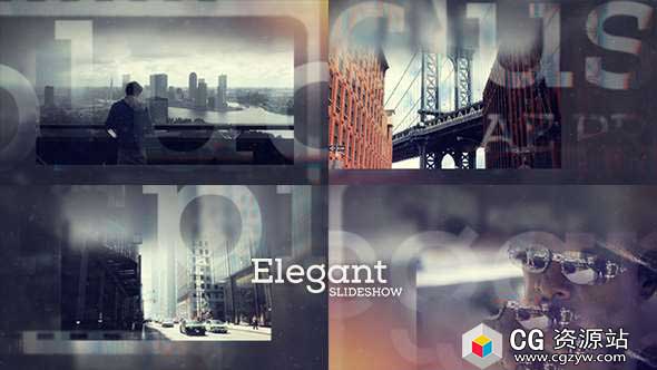 AE模板-优雅幻灯片文字图片展示片头 Elegant Slideshow