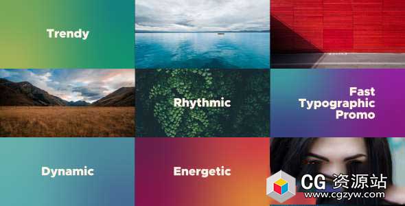 AE模板-快速排版促销文字宣传片图片展示片头 Fast Typographic Promo