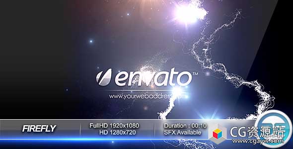 AE模板-漂亮粒子拖尾碰撞Logo动画 Firefly