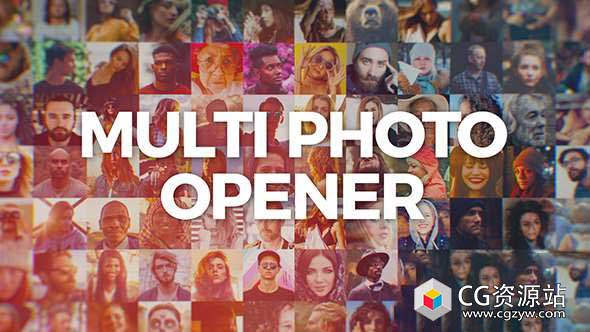 AE模板-多张照片视频墙标志展示片头动画 Multi Photo Logo Opener