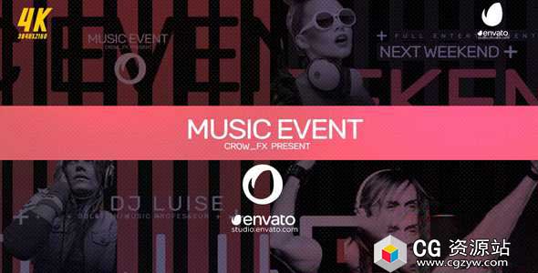 AE模板-乐队活动节日时尚音乐活动介绍片头 Music Event