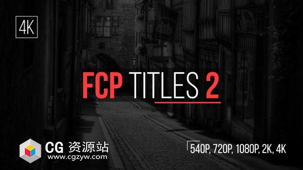 FCPX插件-50组4K创意简洁文字标题字幕条动画预设 第二套