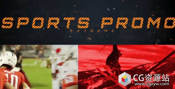 AE模板-动感体育活动数字故障预告片头开场Sports Promo