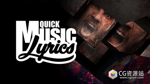 AE模板-快乐音乐歌词摇滚乐队MTV歌曲排版动画 Quick Music Lyrics