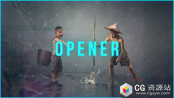 AE模板-电影动态能量介绍现代文字图片快速开场 Quickly Stomp Opener