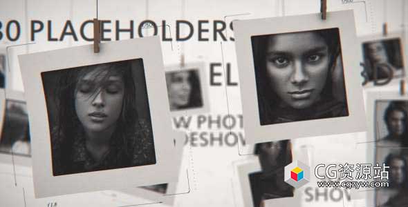 AE模板-房间幻灯片悬挂照片相册展示 Room Slideshow