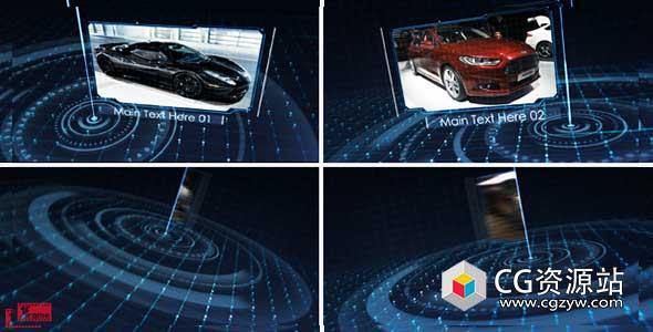 AE模板-蓝色商业公司高科技线条图片商品介绍 Tech Grid Show