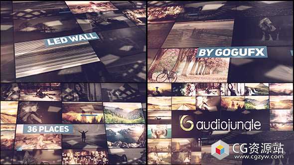AE模板-动态快速图片视频墙展示 The Led Wall