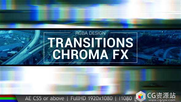 AE模板-50组色彩分离色差电视电影预告片视频转场 Transitions