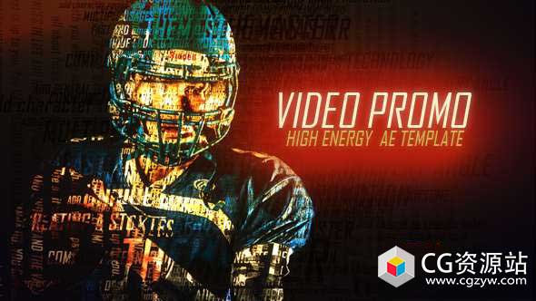 AE模板-科幻文字汇聚视频图像体育新闻包装片头宣传Video Promo