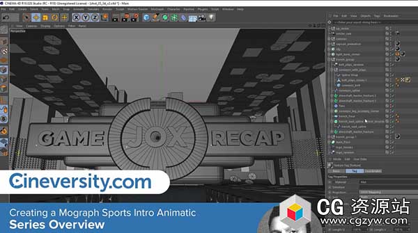 C4D教程-体育栏目包装片头动画制作视频