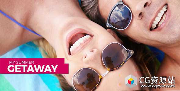 AE模板-时尚夏日之旅明亮动感旅游图片包装片头 Summer Getaway – Bright Dynamic