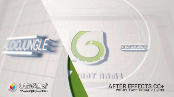 AE模板-明亮干净三维企业标志Logo片头开场White Logo 免费下载