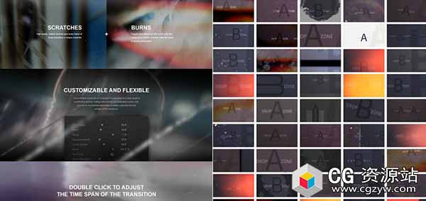 FCPX转场插件-50种摄像机震动史诗电影视频转场预设 Quake