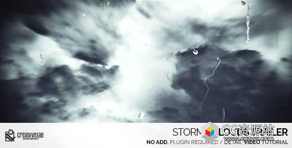 AE模板-电影宣传片暴风雨云层穿梭闪电文字标题开场Stormy Clouds Trailer