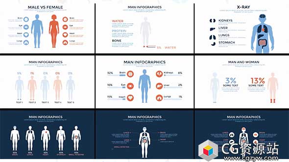 AE模板-医疗医院宣传企业公司数据图表MG动画工具包