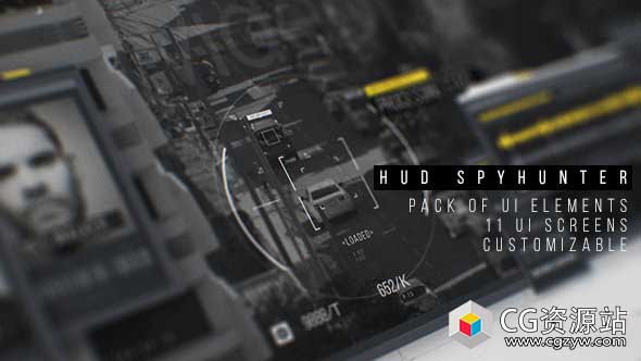 AE模板-4k超级间谍猎人HUD信息图科幻屏幕任务UI动画-图片1