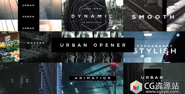 AE模板-4K城市街头动感文字标题排版宣传片头Urban Opener