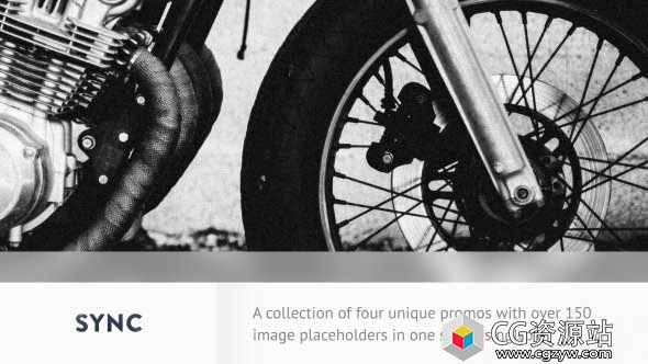 AE模板-黑白风格快速动力排版动感节拍视频切换动画宣传片头Sync