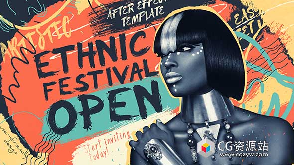 AE模板-民族文化节日街头艺术音乐开放活动宣传片ethnic-festival-open