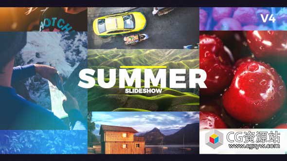 AE模板-假期旅游照片幻灯片展示动画Slideshow