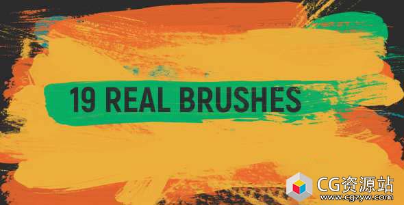 视频素材-19组水墨笔刷遮罩视频转场过渡素材19 Real Brushes