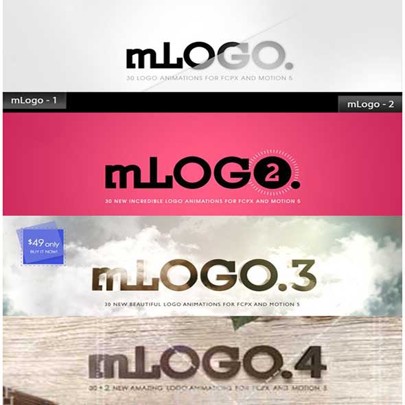 FCPX插件-120组文字标题字幕Logo预设动画MotionVFX mLogo1 2 3 4