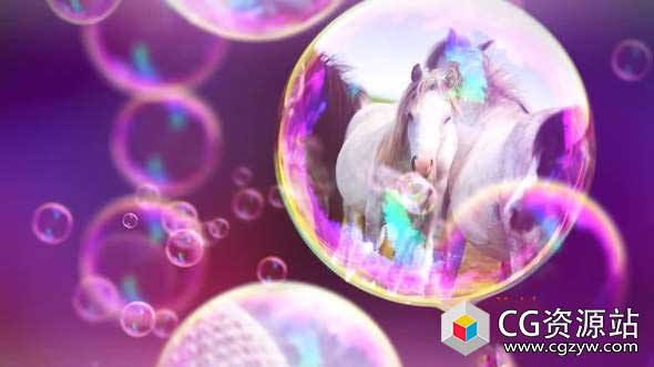 AE模板-气泡幻灯片彩色梦幻气泡图片展示片头 Bubbles Slideshow