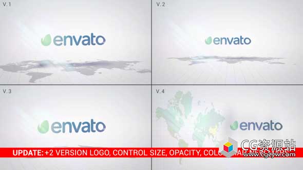 AE模板-简单公司企业优雅标志地图Logo动画 Clean Logo