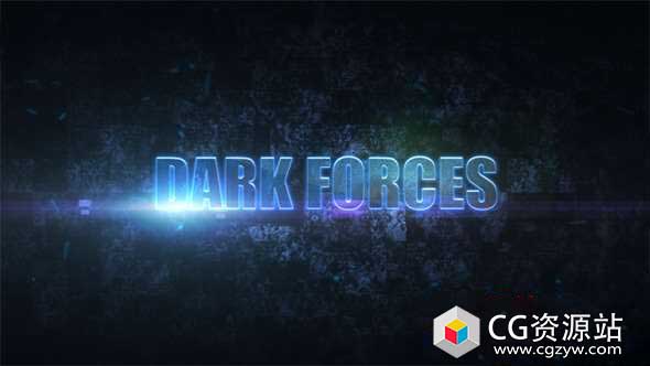 AE模板-蓝色电影史诗黑暗大气文字标题宣传片头 Dark Forces
