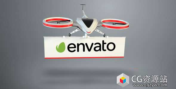 AE模板-三维动画无人机标志Logo演绎 Drone Logo