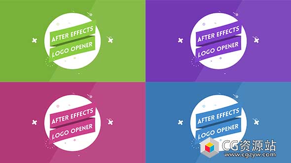 AE模板-优雅标志扁平化Logo动画片头 Elegant Logo Reveal V2