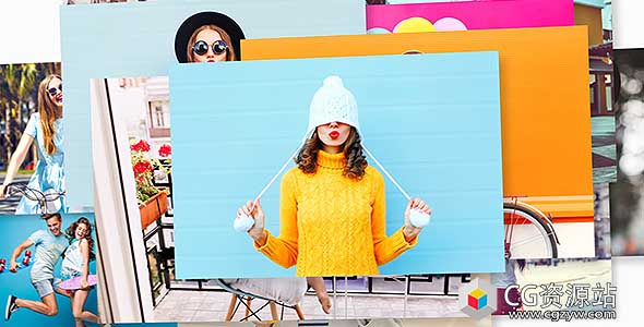 AE模板-时尚动态快速相册照片墙展示片头 Fast Intro