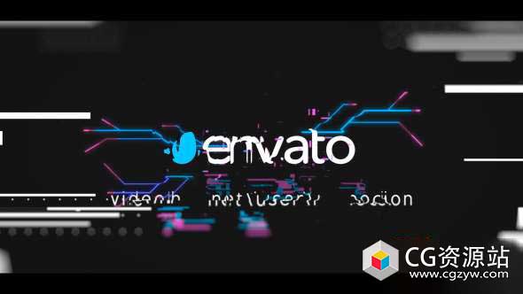 AE模板-4K现代科技感数字信号损坏快速Logo展示 Glitch Logo Reveal