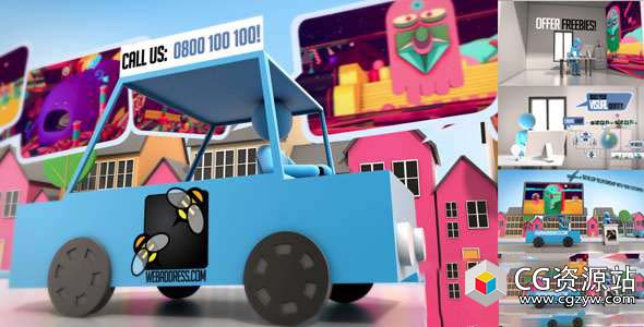 AE模板-三维卡通小人公司企业商务场景动画 Grow Your business