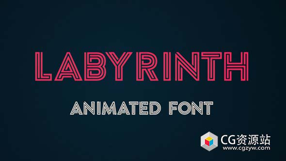 AE模版-迷宫动画字体霓虹灯英文字母文字动画Labyrinth Animated Font