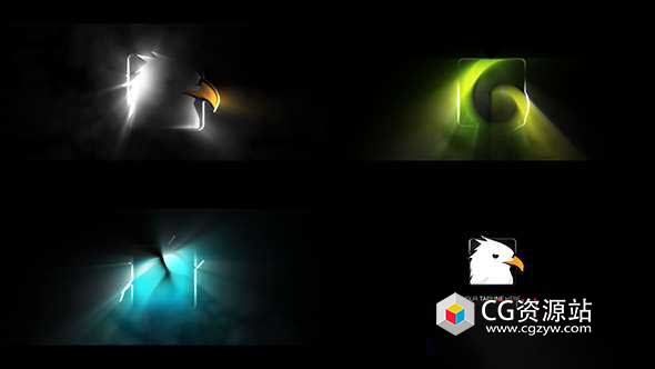 AE模板-扫光发散光泽标志logo宣传片头动画 Light Logo Reveal