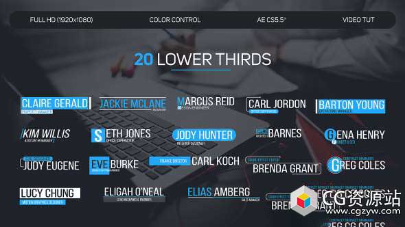 AE模板-20组公司企业人名字幕条文字标题动画 Lower Thirds