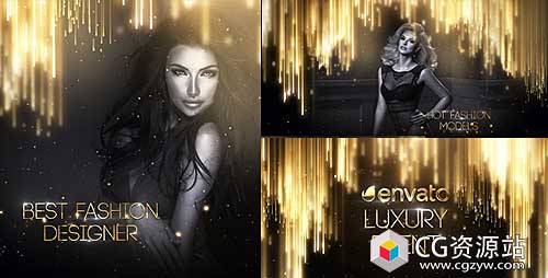 AE模板-豪华派对时尚活动魅力时装秀辉煌粒子背景片头Luxury